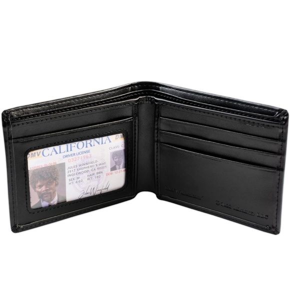 Black Leather Wallet men women - Picture 5 of 6